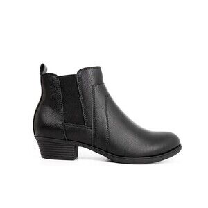 Sugar Womens 8.5 M Black Tumble Faux Leather Chelsea Ankle Booties NIB XN7